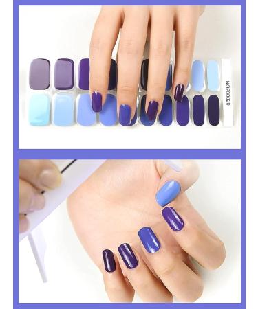 Kalolary Purple Gel Nail Polish Strips - 20 Stickers | Self-Adhesive, Full Wraps with Nail File | UV/LED Lamp Required - Buy Online on GoSupps.com