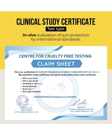 Dr. Sheth's Women & Men Ceramide & Vitamin C Sunscreen For All Skin Types Spf 50+ Pa+++ | For Deep Moisturization | Non-Greasy Quick-Absorbing | 80G Pack Of 1 - Buy Online on GoSupps.com