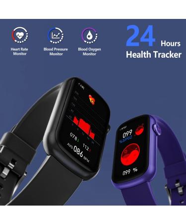 MorePro Women's Waterproof Fitness Tracker with Heart Rate Monitor, Blood Pressure, Blood Oxygen, and Sleep Tracking - Dark Black - Buy Online on GoSupps.com
