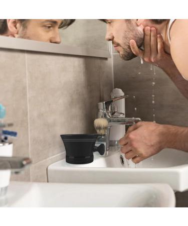 Linkidea Ceramic Shaving Mug with Knob - Deep Size Wet Shaving Bowl for Men (Black) | Ideal for Shaving Soap & Cream - International Shipping - Buy Online on GoSupps.com