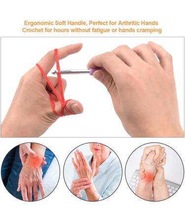BCMRUN Crochet Hooks Set 14 PCS with Ergonomic Soft Grip Handles | Yarn Knitting Needles Kit for Arthritic Hands | Extra Long Knit Needles & Case | Best Gift for Women - Buy Online on GoSupps.com