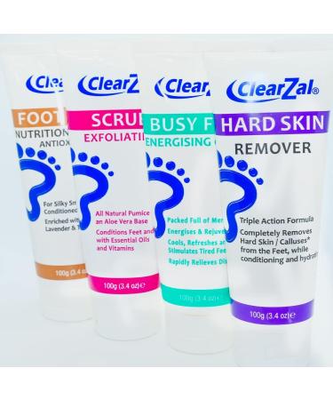 Clearzal Foot Cream for Hard Skin - Callus and Corn Removal, Hydrating Triple Action Formula with Aloe Vera - 3.4oz - Buy Online on GoSupps.com