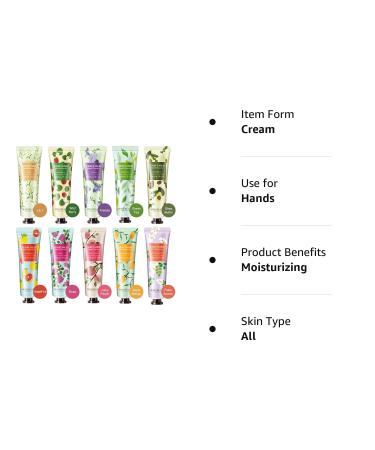 BonnieStore 10-Pack Fruits Fragrance Hand Cream Set with Shea Butter, Aloe & Vitamin E - 30ml Travel Gift for Men & Women - Buy Online on GoSupps.com