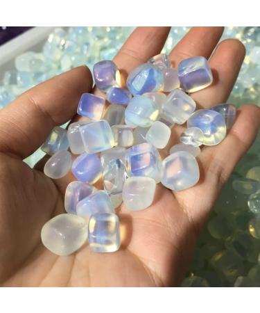 Natural Crystal Natural White Opal Rock Stone Gravel Crystal Polished Lucky Powerful Natural Stones and Minerals Stone Mineral Specimen (Size : 500g)