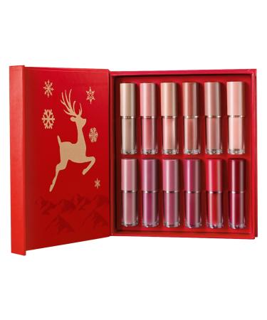 Generisch Lip gloss 12 colors long-lasting makeup waterproof non-sticky lipstick for women and girls for dates stage performances vacations business trips travel shopping and meetings.