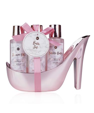 Accentra marble swimming set in beautiful pink pumps 4 -part swimming set beauty set care set shower set - for a relaxed spa experience ros pink single - Buy Online on GoSupps.com