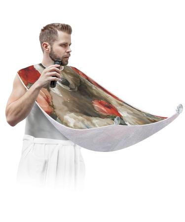 Valentine Bear Beard Bib Apron Beard Hair Catcher for Men Shaving Fathers Day Anniversary Christmas Gifts for Dad Husband Beard Bib with 2 Suction Cups