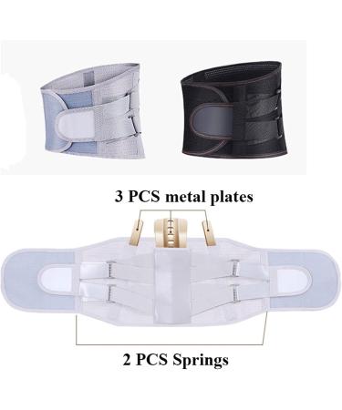 Men & Women Lordosis Support Belt - Tourmaline Magnetic Steel Bones with Cushion - X-Large Gray & Black - International Shipping - Buy Online on GoSupps.com