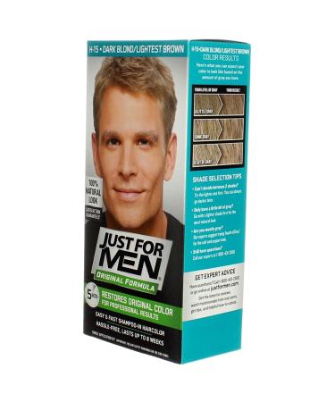 Just For Men H-15 Hair Color Kit - Dark BlondLightest Brown for Men - Buy Online on GoSupps.com