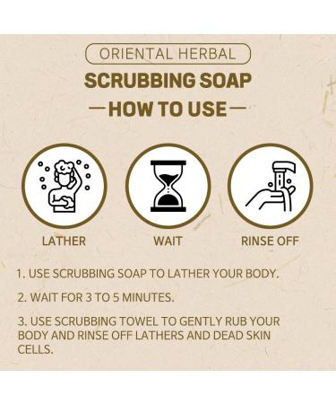 Buy Oriental Herbal Scrubbing Soap 120g - Natural Exfoliating Cleanser for Glowing Skin | International Shipping Available - Buy Online on GoSupps.com