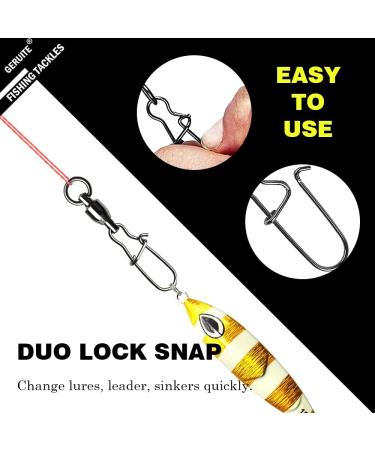 GERUITE Duo Lock Snap Fishing Swivels Ball Bearing 55lb Size 2+2, 20 Pack - Saltwater & Freshwater Fishing Tackle - Buy Online on GoSupps.com