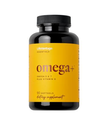 LifeVantage - Omega+ - Supplement 3-in-1 Blend of Omega-3 & 7 Vitamin D and for Brain Cardiovascular Skin Health and Immunity - 90 Softgels