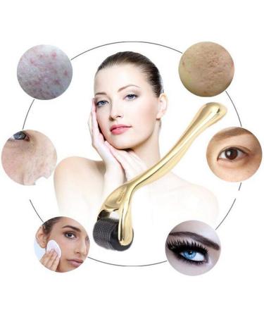 Beard Growth and Hair Regrowth 540 Titanium Microneedling Roller Against Hair Loss Treatment Bald Spots Beauty Tool Gold 0.3mm - Buy Online on GoSupps.com