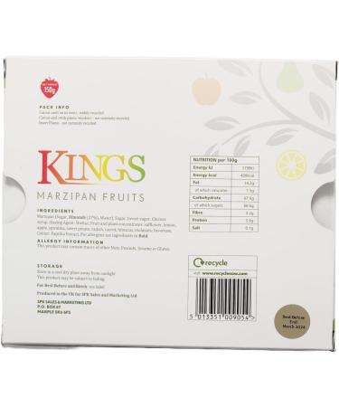 150g Kings Marzipan Fruits Festive Christmas Novelty Sweets Perfect Xmas Candy Treats for Stocking Stuffers (Pack Of 2) - Buy Online on GoSupps.com