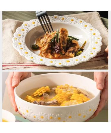 Dishes Plates Daisy Dinner Plates Salad Dinner Plates Family Kitchen Tableware Dining Room Accessories Home Dining Plate (Color : 8 inch deep Plate) - Buy Online on GoSupps.com