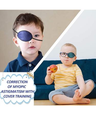 Eye Flaps for Amblyopia & Strabismus - Silk Elastic 2 Pieces in Peacock Blue & Navy - Eye Care Solution - Buy Online on GoSupps.com