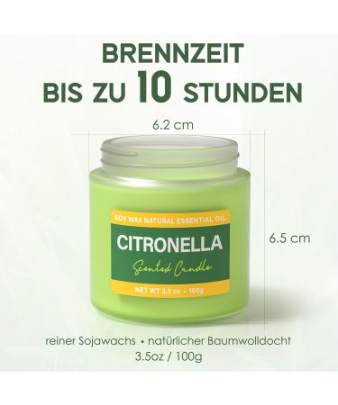 Buy Citronella Candles | 20-Hour Burn Time | Natural Lemongrass Fragrance | Set of 2 Glass Candles for Outdoor Use Camping & Travel - Citronella 300G - Buy Online on GoSupps.com