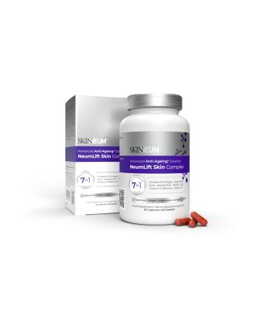 Ovoderm® Anti Aging Complex + Hydrolyzed Collagen 300mg (Type I, V, X) | with Hyaluronic Acid 100 mg, Retinol (Vitamin A), Biotin, Vitamin C, Q10 SKINNEUM NeumLift Skin Complex (60 Capsules)