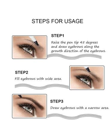 Waterproof Eyebrow Pencil - Professional Microblading Gel with 4 Fork Tips | Long-Lasting Dark Gray (3#) for Perfect Brows | International Shipping Available - Buy Online on GoSupps.com