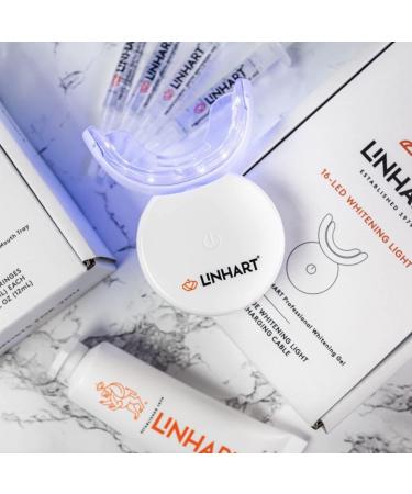 LINHART Teeth Whitening Kit with LED Light and Whitening Gel - Professional Dental Whitening System with Hydrogen Peroxide - Buy Online on GoSupps.com