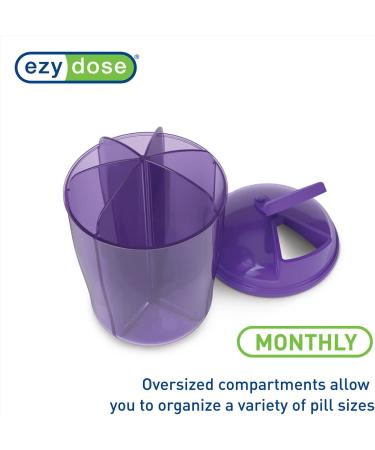 Ezy Dose Vitamin Organizer - 6 Large Compartments for Monthly Storage - 30-Day Supply - Assorted Colors - 1 Count - Buy Online on GoSupps.com
