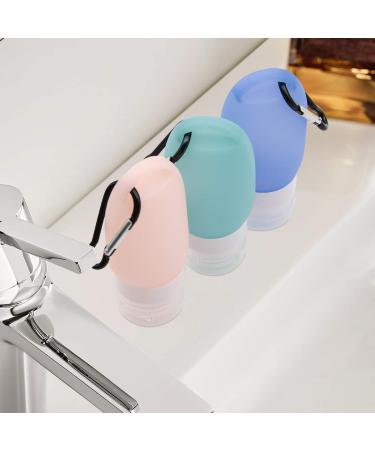 Veroyi Leak Proof Silicone Travel Bottles - Set of 3 Squeezable Travel Tubes with Keychain, Refillable Containers for Shampoo, Lotion, Soap - Buy Online on GoSupps.com