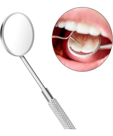 Kinzio Dental Mouth Mirror - Curved Angle Inspection Tool for Oral Care & Eyelash Extensions - Silver - Buy Online on GoSupps.com