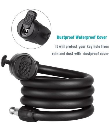 Titanker Bike Cable Lock with Mounting Bracket | Coiled Secure Keys | 1/2 x 4' | Matte Black - Buy Online on GoSupps.com