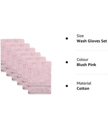 6Pc Ultrasoft Viscose Wash Gloves Set | 15x20cm | Ideal for Body Wash & Makeup Removal | Blush Pink - Buy Online on GoSupps.com