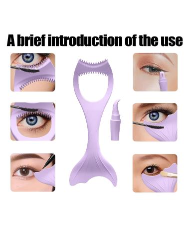 SILICONE Winged Eyeliner Stencil Mermaid Mascara Guard | Reusable Purple Eyelash Tool - Buy Online on GoSupps.com