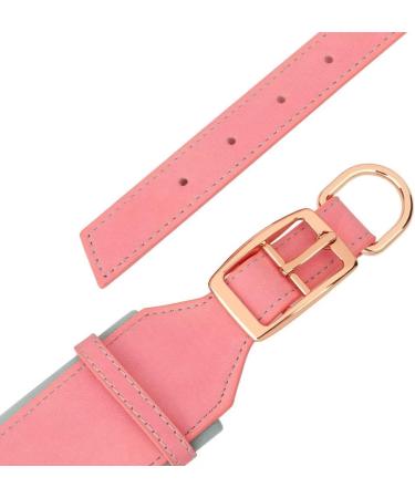 Personalized PU Leather Dog Collar for Big Dogs | Soft Thick Padded Design | Custom Name for Rottweiler & Mastiff | Rosa XL (Neck 48-58cm Width 5cm) - Buy Online on GoSupps.com