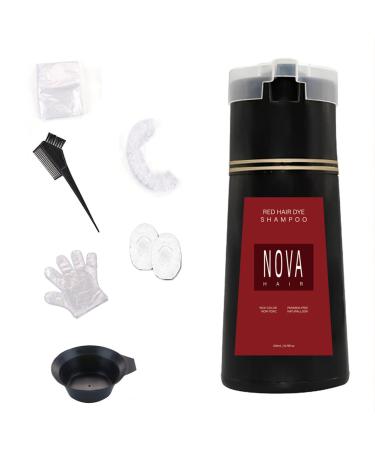 Hair Dye Shampoo Nova Hair Instant Dye Shampoo Trynova Hair Shampoo Hair Color Shampoo for Hair (Red)