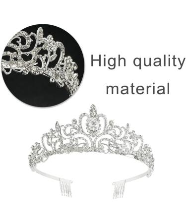 Tiara Crown Crystal Rhinestone Bridal Princess Headband with Comb for Women Bridal Party Wedding Birthdays Anniversaries - Buy Online on GoSupps.com
