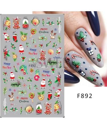 Christmas Nail Stickers: 10 Self-Adhesive Snowflake Decals - Holiday Red Xmas Design for Nail Art Decoration - Buy Online on GoSupps.com