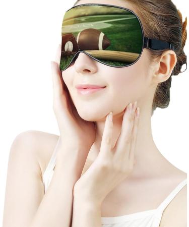 Baseball and Football Funny Sleep Mask for Men and Women - Adjustable Blackout Eye Mask for Sleeping and Travel - Cute Design - Pack of 1 - Buy Online on GoSupps.com