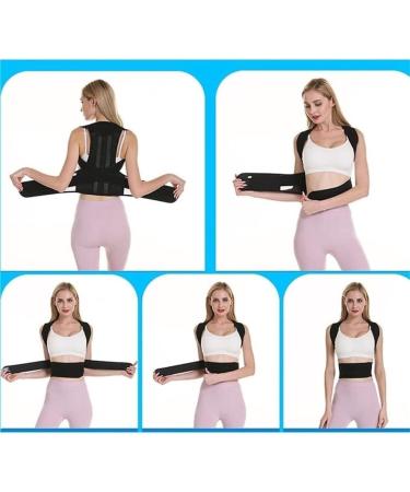 Waist Trainer Full Back Support Back Brace Posture Corrector Belt Shoulder Straightener Scoliosis Waist Cincher(X-Large) X-Large Black - Buy Online on GoSupps.com