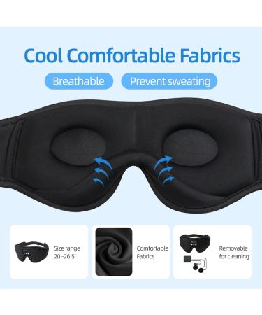 Sleep Mask Bluetooth Headphones | 3D Sleep Eye Mask with White Noise | Wireless Music & Weighted Headphones for Side Sleepers | Insomnia Relief & Meditation | Travel Gadgets for Men & Women - Buy Online on GoSupps.com
