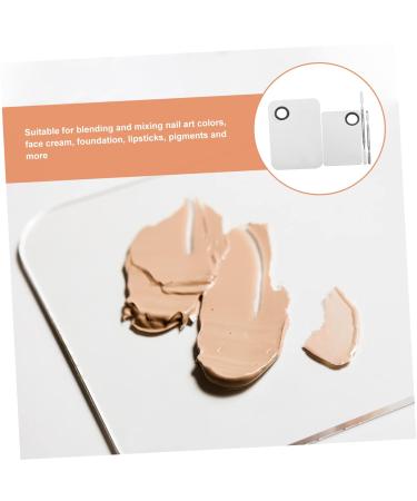 Professional Stainless Steel Makeup Palette Set | Ipetboom 2 Set Manicure Tools for Foundation Mixing & Nail Art - 14.9x10x0.3cm - Buy Online on GoSupps.com