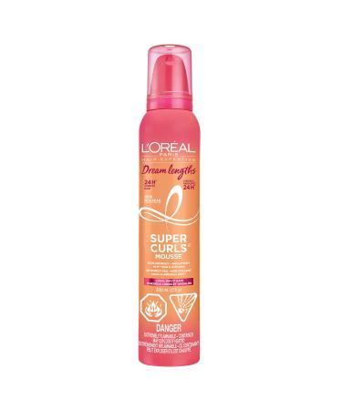 L'Oreal Paris Dream Lengths Super Curls Mousse For Long Wavy Curly Hair With Castor Oil Hold and Definition 200ml