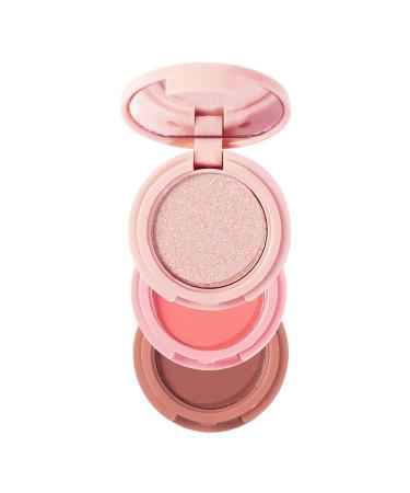 Highlighter Makeup Powder Palette | 3 in 1 Long Lasting Shimmer Eye Blush - Shimmer Contouring Sweatproof Long Lasting Shiny Look for Women Chaies