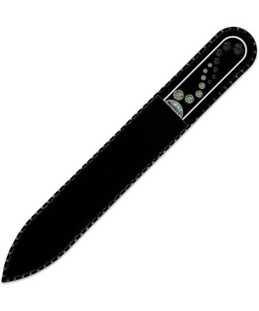 Crystal Glass Nail File hand decorated with Swarovski crystals Hand Made in Czech Republic (Europe) Czech Tempered Glass Lifetime Guaranty in Suede Sleeve (Jet - Black Diamond) - Buy Online on GoSupps.com