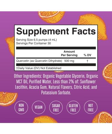 Quercetin 500mg Immune Support Liquid - Sugar Free, Vegan, Non-GMO | Inflammation & Cellular Health Supplement | 4 Fl Oz Drops - Buy Online on GoSupps.com