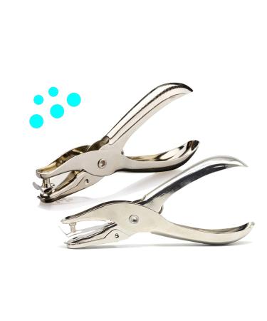 1/4 and 1/8 Inch Small Single Hole Punch 2 Pack Handheld Circle Shaped Hole Puncher with 8 Sheet Capacity for DIY Craft Paper Tag & Ticket Perfect for Home Office Back to School Supplies 2 1/4 and 1/8