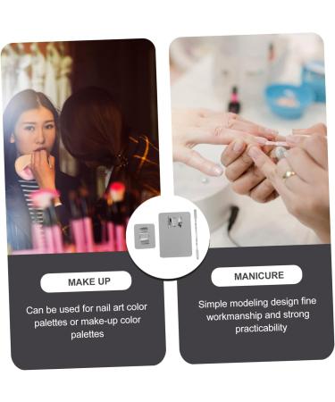Angoily 2 Sets Palette Diy Nail Art Tools Makeup Pallete Nail Polish Nail Gel Lashes Tool Drawing Nail Nails Color Plate Makeup Pallette Finger Rings Color Board Mix Stainless Steel - Buy Online on GoSupps.com