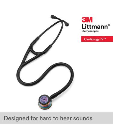 3M Littmann 6165 Cardiology IV Stethoscope - Rainbow Finish - 69 cm Black Tube - Buy Online on GoSupps.com