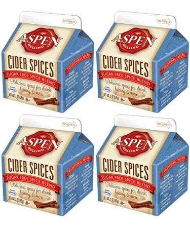 Aspen Mulling Cider Spice 4 Pack Qty of 4, 2 Ounce Cartons (Sugar-Free Spice Blend)