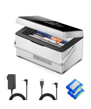 Portable medicine cooler box with LCD touch screen temperature display for home travel keep cooling at any time (Single layer Fahrenheit temperature)