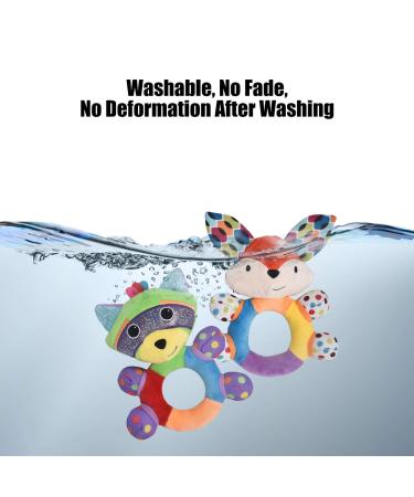 HAHA Baby Teething Rattle Toy | Soft Handbell Grab Shaker | Infant Boy Girl Learning Toy | Crinkle Squeaky Sensory Travel Accessory for 0-12 Months - Buy Online on GoSupps.com