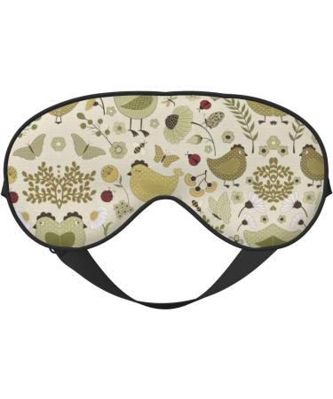 Yellow Leaves Chicken Print Eye Mask | Soft Sleep Eye Cover for Men & Women - Travel & Nap Comfort - Buy Online on GoSupps.com