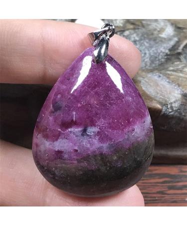 Natural Ruby Zoisite Pendant - Red Green Gemstone Jewelry Gift for Luck & Wealth | AAAA Quality Crystal Stone 36x29x10mm - Buy Online on GoSupps.com